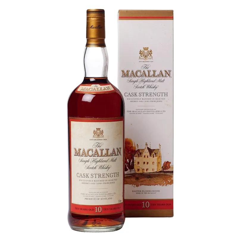 麥卡倫10年原酒 麥卡倫舊版莊園 草寫 1000ml Macallan 10 Year Old Cask Strength Speyside Single Malt Scotch Whisky
